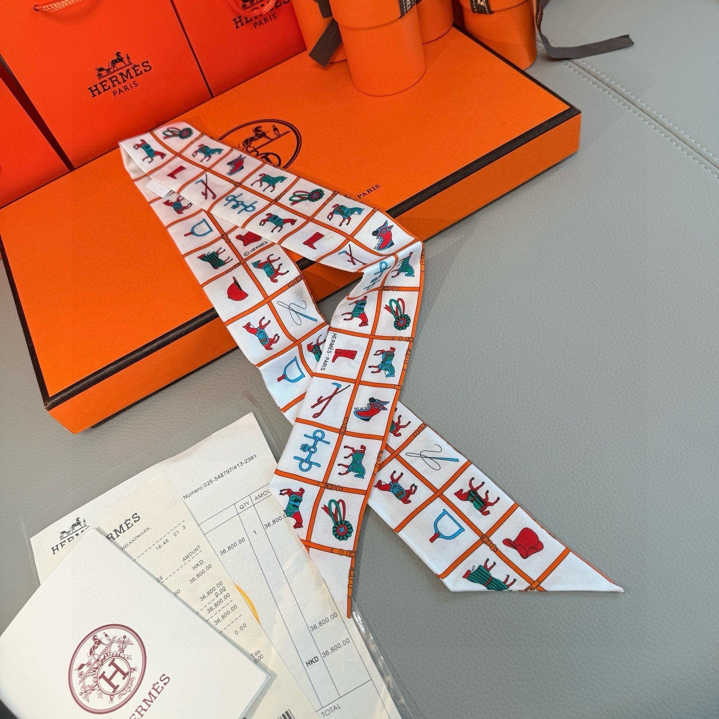 HERMES 25S SCARF 86 IN SILK 853138