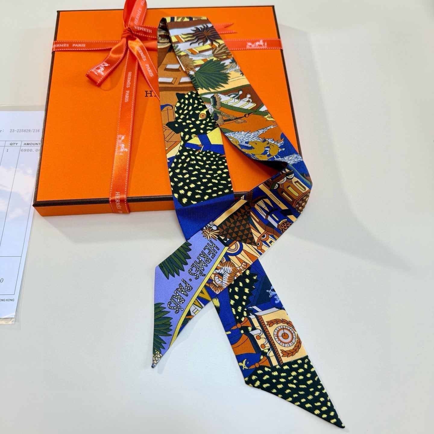 HERMES 25S NECKERCHIEF 86 IN SILK 989359