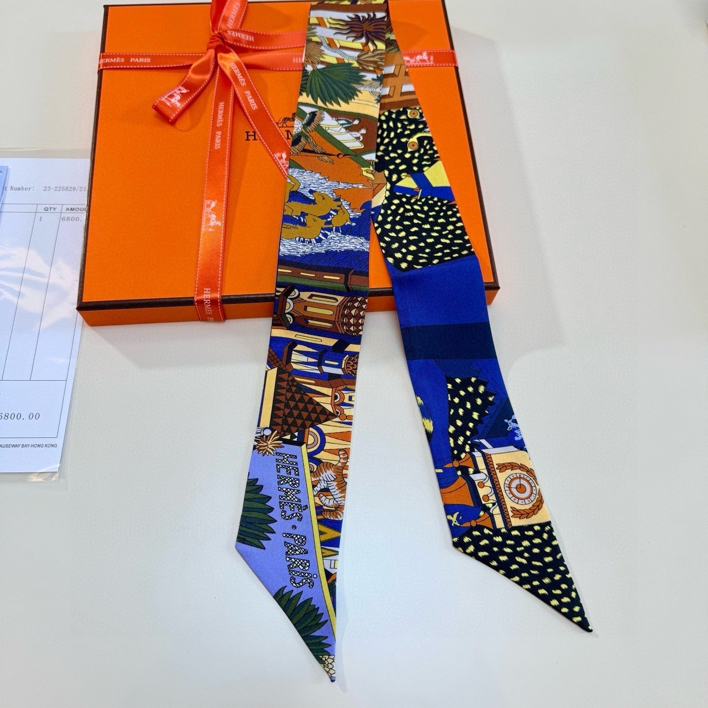 HERMES 25S NECKERCHIEF 86 IN SILK 989359