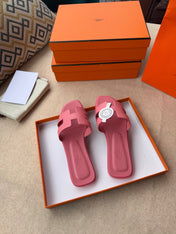 0RAN SANDALS IN ROSE PINK CALFSKIN