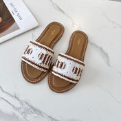 LYMPIA MULE WHITE MIX BROWN RAFFIA