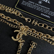DOUBLE C NECKLACE DOUBLE CHAIN IN GOLD PLATING