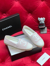WOVEN LOAFERS IN LIGHT PINK FABRIC