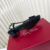 ROGER VIVIER 25S BELLE VIVIER SLINGBACK PUMPS 45MM IN BLACK MESH FABRIC