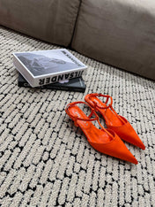 PRA SATIN SLINGBACK PUMPS BRIGHT ORANGE