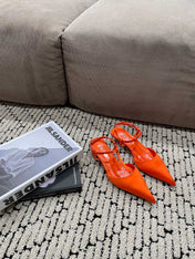 PRA SATIN SLINGBACK PUMPS BRIGHT ORANGE