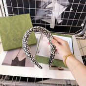 THICK HEADBAND IN WHITE MIX BLACK MONOGRAM CANVAS 406136