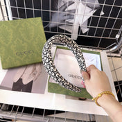 THICK HEADBAND IN WHITE MIX BLACK MONOGRAM CANVAS 406136