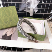 THICK HEADBAND IN WHITE MIX BLACK MONOGRAM CANVAS 406136