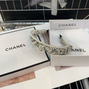 COLORFUL VOILE FABRIC WITH PEARL CHAIN HAIRBAND 410874