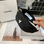 BLACK SILK AND FABRIC HAIRBAND 410877