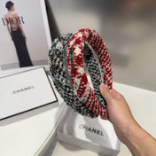 CHERRY RED MIX WHITE WOOL HAIRBAND 412546