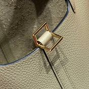 HERMES 25S PICOTIN LOCK 18 IN CROMWELL GRAY CALFSKIN GOLD HARDWARE