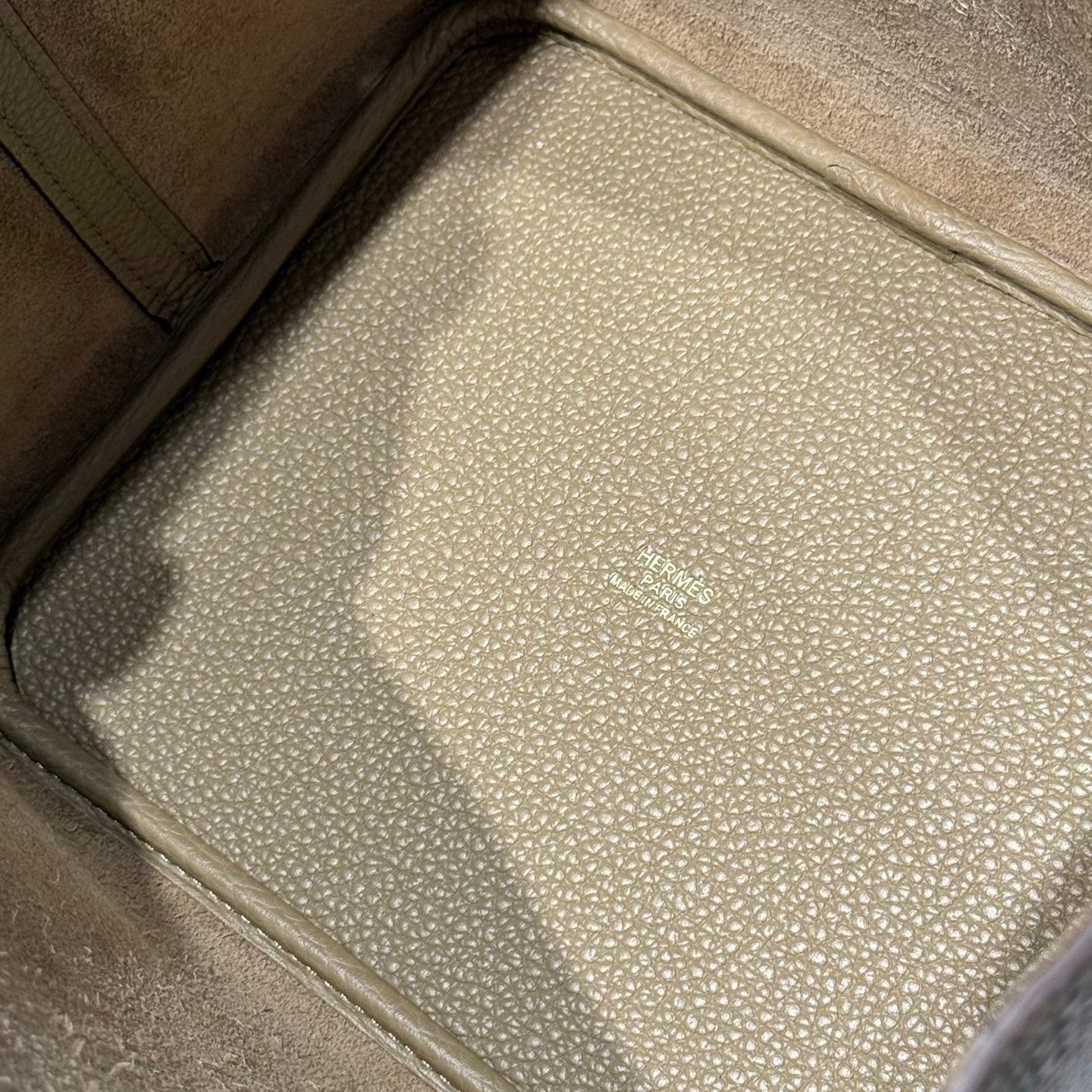 HERMES 25S PICOTIN LOCK 22 IN TAN BROWN CALFSKIN GOLD HARDWARE