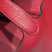 HERMES 25S PICOTIN LOCK 22 IN ROSSO ANCORA RED CALFSKIN GOLD HARDWARE