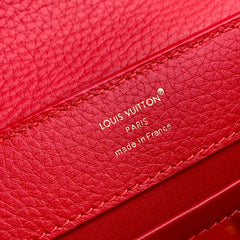 CAPUCINES MINI 23 IN RED TAURILLON GOLD HARDWARE