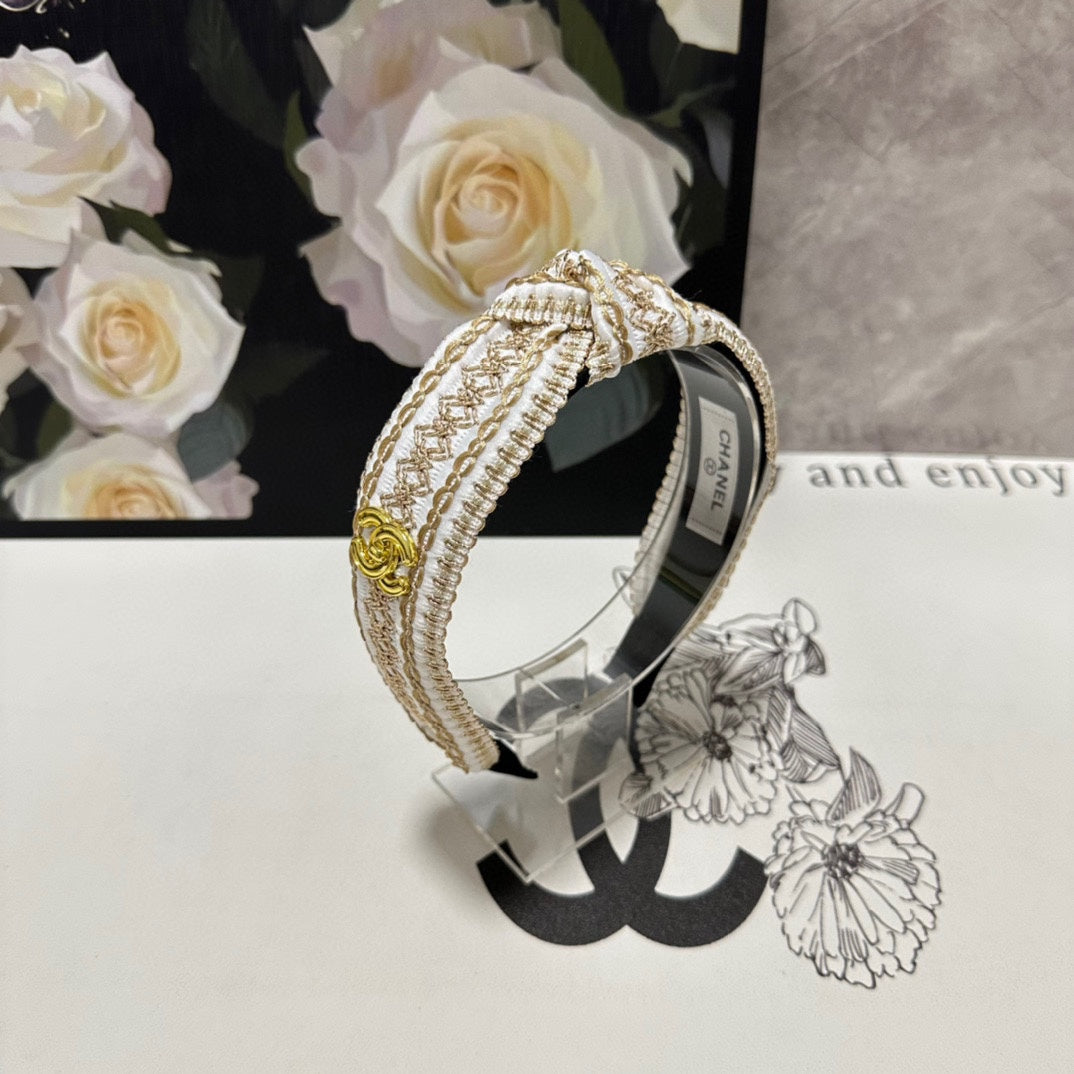 LIGHT YELLOW MIX WHITE FABRIC HEADBAND 168588