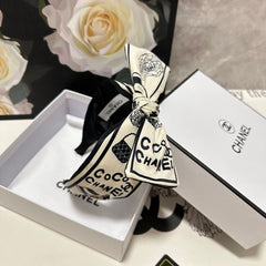 BLACK MIX WHITE SILK HEADBAND 168590