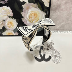 WHITE MIX BLACK SILK HEADBAND 168589