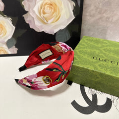 HAIRBAND IN RED FLORAL SILK 252675