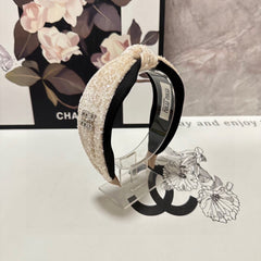 HEADBAND IN BEIGE VELVET SEQUINS-EMBELLISHED 361160