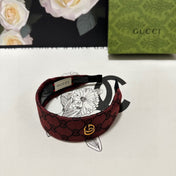 CURRANT RED MONOGRAM CANVAS HAIRBAND 369305