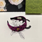 FUCHSIA PINK MONOGRAM CANVAS HAIRBAND 369307