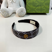 HEADBAND IN BLACK MONOGRAM PRINT LAMBSKIN 412506