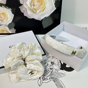 WHITE CREAM VELVET TWO-PIECE SET 412456