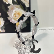 WHITE MIX BLACK FABRIC HAIRBAND 412462