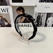 BLACK FABRIC HAIRBAND WITH CRYSTAL 412475