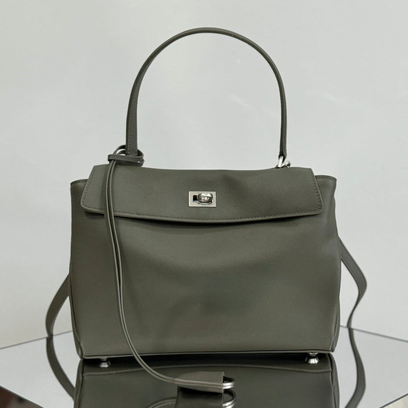 RODEO SMALL BAG 29 IN KHAKI GREEN SMOOTH CALFSKIN SILVER HARDWARE