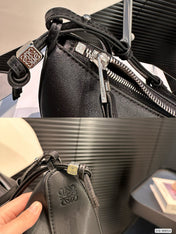 LOE LUNA HOBO 17 BAG IN BLACK CALFSKIN