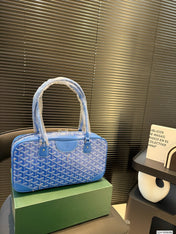 SAINT MARTIN BAG 35 IN BLUE GOYARDINE CANVAS AND CALFSKIN