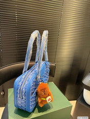 SAINT MARTIN BAG 35 IN BLUE GOYARDINE CANVAS AND CALFSKIN