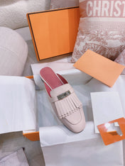 0Z Mule Fringed Light Pink