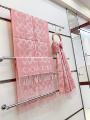 CLASSIC MONOGRAM LOGO WOOL SCARF 195 CM FLAMINGO PINK 316253