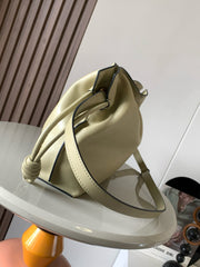 LOEWE 25S LARGE FLAMENCO CLUTCH BAG 30 IN DUSTY KHAKI CALFSKIN