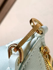 LOEWE 25S PUZZLE FOLD BAG 23 IN PALE BLUE CALFSKIN