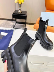 PRA MONOLITH BRUSHED BOOTIES 55 BLACK CALFSKIN