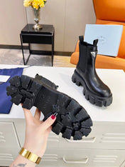 PRA MONOLITH BRUSHED BOOTIES 55 BLACK CALFSKIN