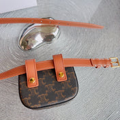 CL BELT MONOGRAM BROWN BAG TRIOMPHE 25 MM BELT TRIOMPHE ORANGE CALFSKIN