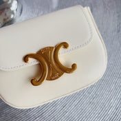 CL BELT BAG TRIOMPHE 25 MM BELT TRIOMPHE WHITE CALFSKIN GOLD HARDWARE