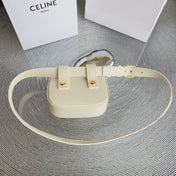 CL BELT BAG TRIOMPHE 25 MM BELT TRIOMPHE WHITE CALFSKIN GOLD HARDWARE