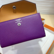 HM KELLY VIOLET PURPLE POCKET 18MM BELT WHITE LEATHER SILVER HARDWARE