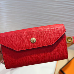 HM KELLY POCKET 18MM BELT CHERRY RED LEATHER GOLD HARDWARE