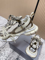 BALENCIAGA 25S 3XL SNEAKERS IN TAUPE GRAY MIX BLACK PU LEATHER