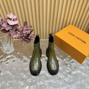 BOTTINE LV BEAUBOURG IN ARMY GREEN GLOSSY CALFSKIN
