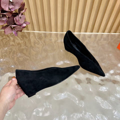 HM 25S HIGH-HEEL WEDGE SHOES 50 MM IN BLACK SUEDE