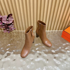 HM 25S ANKLE BOOTS 70 MM IN BROWN LAMBSKIN